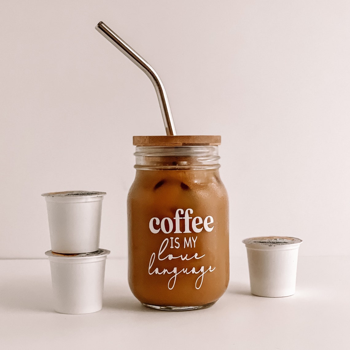 Coffee is my love language mason jar 16oz iced coffee mason Etsy