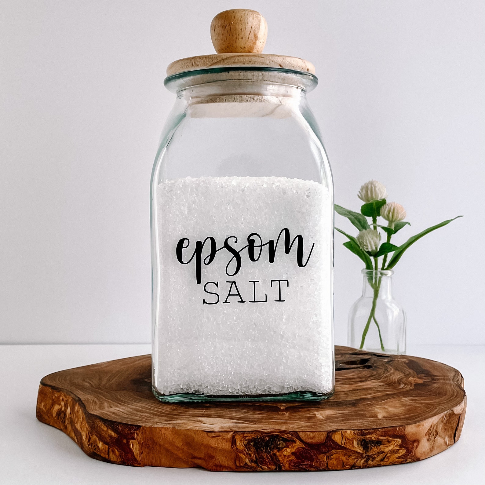 Epsom salt jar label young living essential oil DIY epsom Etsy