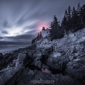 Acadia National Park Bass Harbor Lighthouse Digital Download, Lighthouse Photograph, National Park Print Wall Art, Coastal Decor, Maine