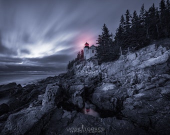 Acadia National Park Bass Harbor Lighthouse Metal Print, Lighthouse Photograph, National Park Print Wall Art, Coastal Decor, Maine, Travel