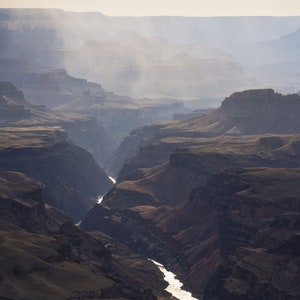 Hazy Grand Canyon Digital Download, Landscape Photo, Mountain Range, National Park Art, Arizona Landscape, Fine Art Nature, Colorado River