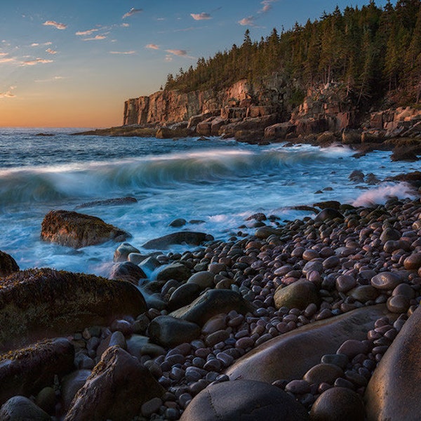 Boulder Beach at Acadia National Park Digital Download, Bar Harbor, Maine, National Park Art,Coastal Decor,Sunrise Photo,East Coast,Atlantic