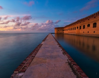 Sunset at Fort Jefferson Digital Download,Nautical Theme,Coastal Decor,Florida Beaches, USA Landmarks, Scenic Ocean Print, National Park Art