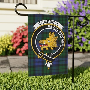 Personalized Scottish Clan Crest Flag, Scottish Clan Garden & House Banner, Scotland Clan Tartan Crest Gift