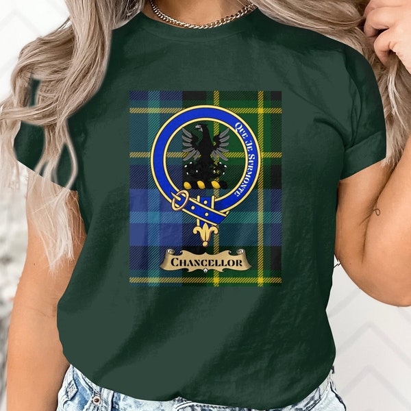 Unisex Chancellor Clan Crest Scottish Heritage Hoodie, Sweatshirt, T-Shirt | Celtic Eagle Design Casual Apparel