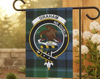 Graham Clan Scottish Tartan Garden Banner, Graham Family Crest Scotland Flag