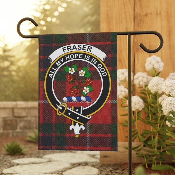 Bandera de tartán escocés del clan Fraser, bandera del jardín de Fraser, bandera escocesa, regalo del clan escocés, bandera de Escocia