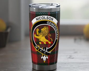 Clan Nicolson 20oz Vagabond-beker | Geïsoleerde reismok met Schotse Schotse ruit