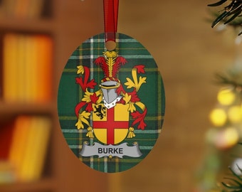 Personalized Irish Family Name Coat of Arms Christmas Ornament