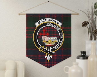 MacDonald Clan Tartan Pennant: Scottish Family Crest Wall Hanging
