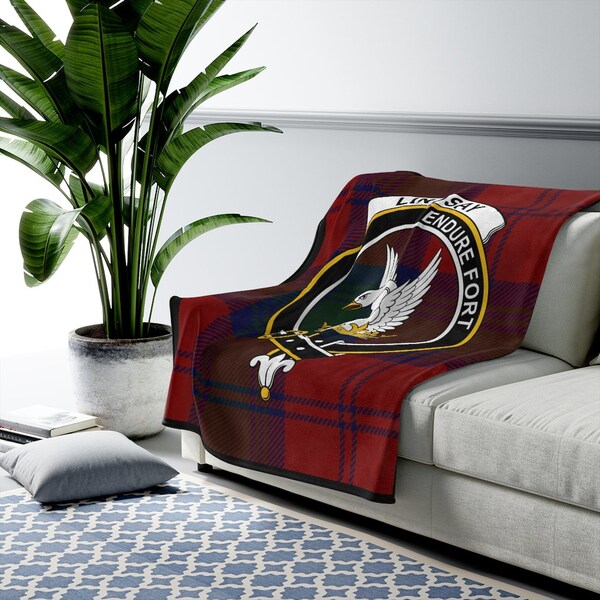 Scots Print Blanket - Broun Tartan Crest Blanket To My Wife Style, Gift From Scottish Husband