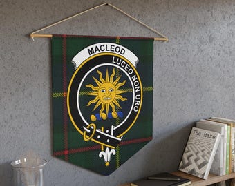 MacLeod Clan Crest Tartan Pennant: Scottish Heritage, Decorative Crest, Family Pride