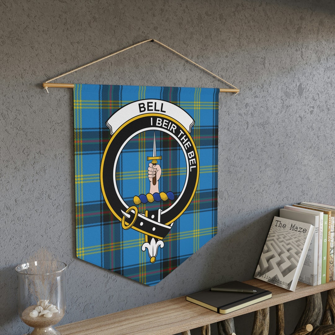 Clan Bell Scottish Tartan Pennant, Bell Family Scottish Wall Hanging