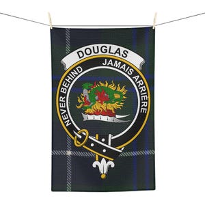 Personalized Scottish Clan Tea Towel Customizable Clan Crest Family Emblem Gift Kitchen Decor Unique Scottish Gift