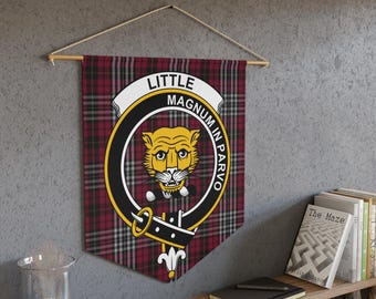 Little Clan Crest Tartan Pennant: Scottish Heraldry, Wall Decor, Family Pride