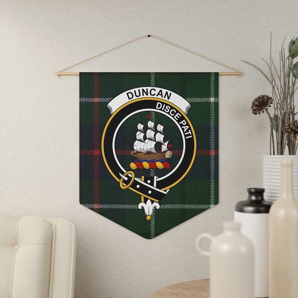 Duncan Clan Scottish Tartan Pennant, Douglas Family Scottish Wall Hanging, Scottish Clan Wall Decoration, Scottish Gift