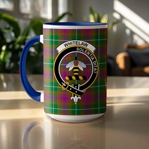 Whitelaw Clan Crest Mug, Tartan Mug, Scottish Mug, Ancestry Gift, Gift for Him Her, Scottish Pride