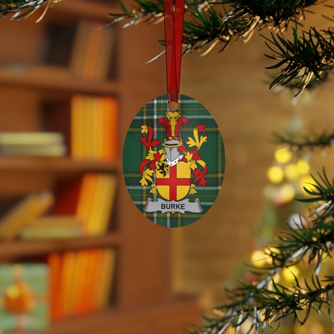 Personalized Irish Family Name Coat of Arms Christmas Ornament