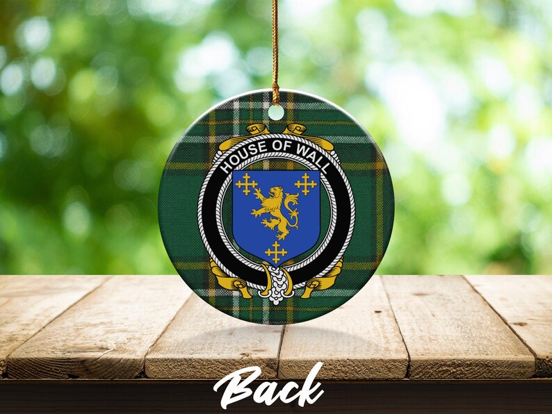 Wall Surname Crest Coat of Arms Ornament, Irish National Tartan