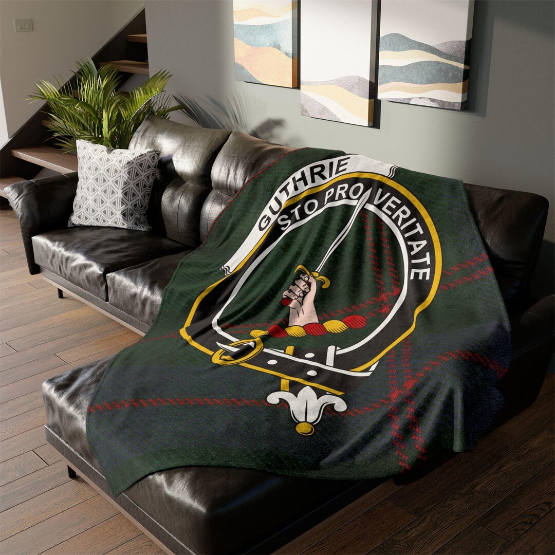 Guthrie Clan Bedding Set, Scottish Tartan Guthrie Clan Bedding Set Crest Style