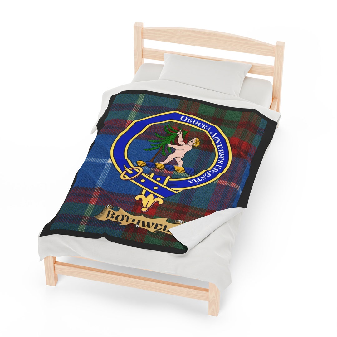 Scots Print Blanket - Colquhoun Tartan Crest Blanket To My Wife Style, Gift From Scottish Husband
