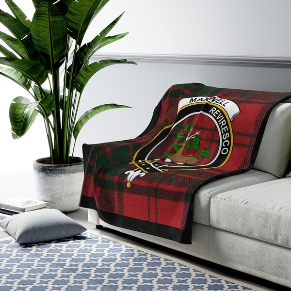 Maxwell Tartan Crest Premium Blanket - Thistle Style