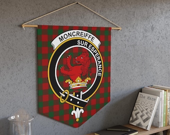Moncreiffe Clan Crest Tartan Pennant: Scottish Heritage, Decorative, Family Pride
