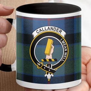 Callander Clan Crest Mug, Scottish Tartan Mug, Scotland Family Pride Mug, Heritage Gift, Scottish Gift Idea, Tartan Coffee Cup