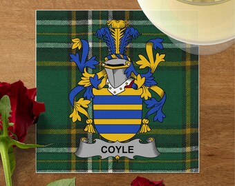 Serviettes de table Coyle Family Crest en tartan irlandais pour mariages et réunions de famille