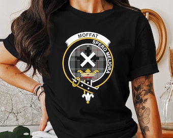 Moffat Clan Crest T-Shirt Sweatshirt Hoodie, Scottish Family, Highland Games, Scottish Pride Apparel