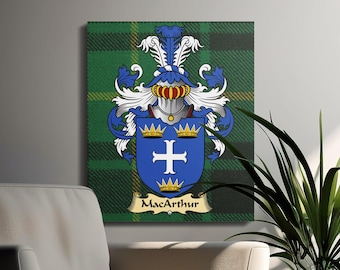 MacArthur Tartan Canvas Wrap, decorazione murale con stemma di famiglia scozzese