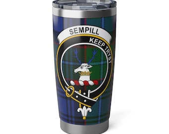 Clan Sempill 20oz Vagabond Tumbler | Scottish Tartan Insulated Travel Mug