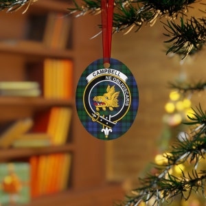 Clan Campbell Scottish Christmas Ornament, Campbell Family Tartan Decoration, Scotland Christmas Gift