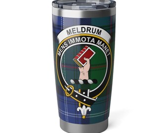 Meldrum Clan 20oz Vagabond Tumbler | Scottish Tartan Insulated Travel Mug