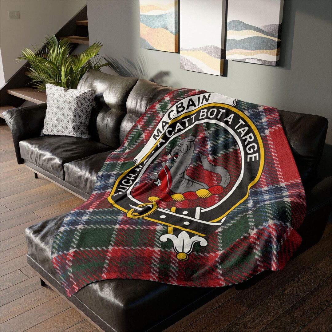 Scots Print Blanket - Bain Tartan Crest Blanket To My Wife Style, Gift From Scottish Husband