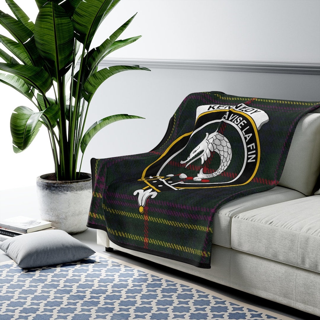 Clan Kennedy Scottish Tartan Crest Blanket Scottish Clan - Etsy