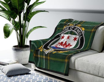 House Of O'Neill Ierse katoenfluwelen deken: Gaelic-familiecadeau