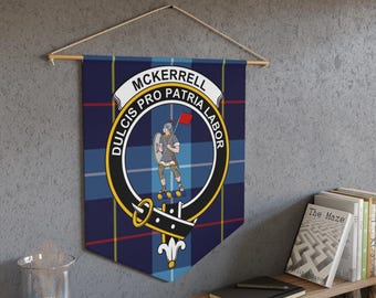 McKerrell Clan Crest Tartan Pennant: Scottish Heritage, Traditional Symbolism, Tartan