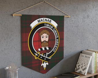 Proporczyk w kratę z herbem klanu Macnab: szkockie dziedzictwo, dekoracja, duma rodzinna