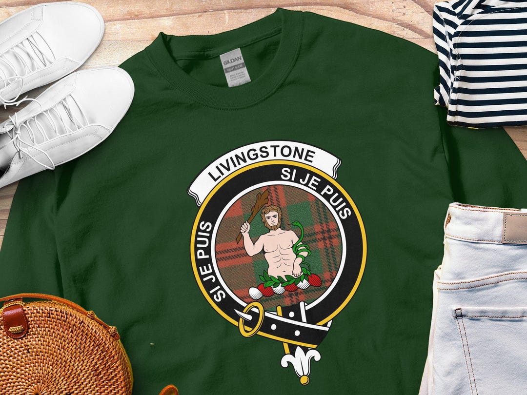 Livingstone Modern Clan Half Of Tartan Zipper Hoodie main image 0