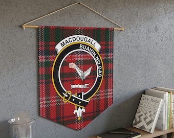 MacDougall Clan Tartan Wimpel: Schots familiewapen aan de muur