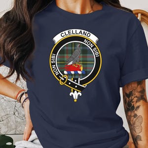 Clelland Clan Crest T-Shirt,Sweatshirt, Scottish Family Name, Scotland Highland, Tartan Apparel