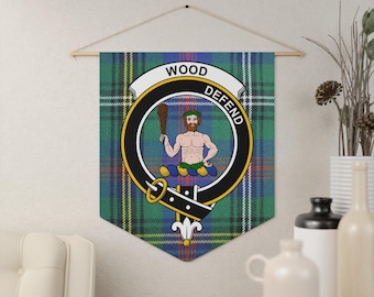 Wood Clan Crest Tartan Wimpelkette: Schottisches Erbe, Familienstolz, Tartan