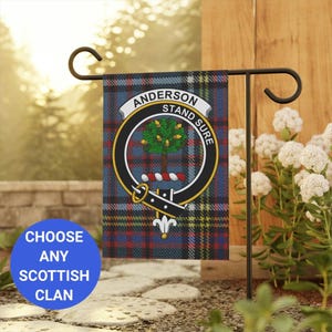 Anderson Scottish Clan Crest Garden Flag, Personalized Clan Tartan Flag, Outdoor Decor, Clan Anderson Flag for Garden, Scottish Decorations