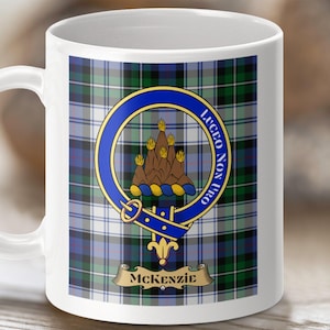 Mckenzie Clan Crest Mug, Tartan Mug, Scottish Mug, Personalized Clan Mug, Scottish Gift, Custom Clan Coffee Mug, Scottish Decor