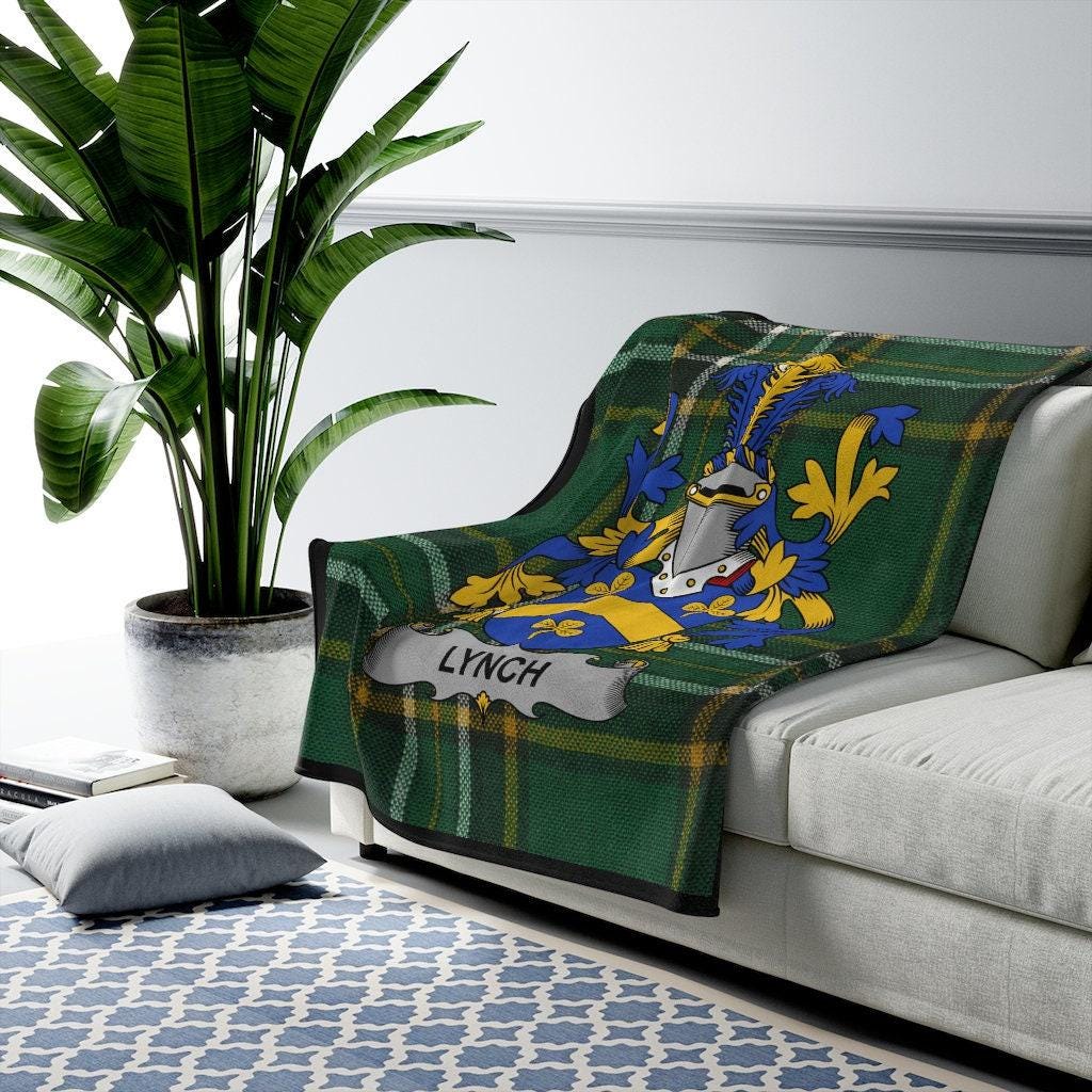 Lynch Irish Coat of Arms Blanket Family Heritage Throw Irish Pride Decor Celtic Clan Crest Cozy Irish Family Gift Etsy Canada