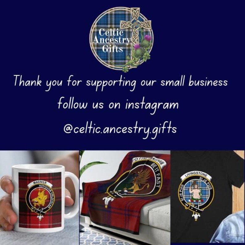 Moffat Scottish Clan Crest Tartan Soft Minky Blanket, Cozy Plaid Throw