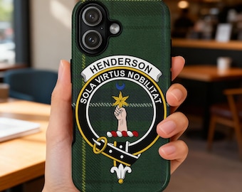 Henderson Clan Erbe Telefon Hülle, schottisches Tartan, Familienwappen, Pride Telefon Abdeckung, traditionelles Tartan Design