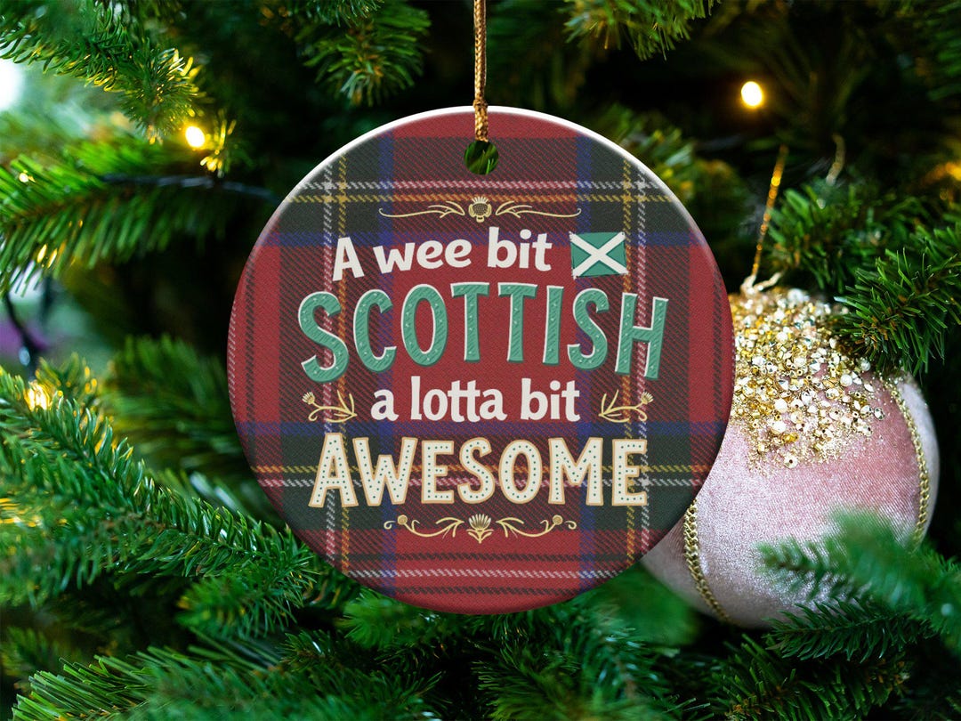 Scottish Christmas Tree Ornament, Tartan Plaid Decoration, Holiday Gift