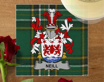 Irish National Tartan Getränkeservietten, Neill Wappen, Hochzeit Serviettenset, Familientreffen Dekor